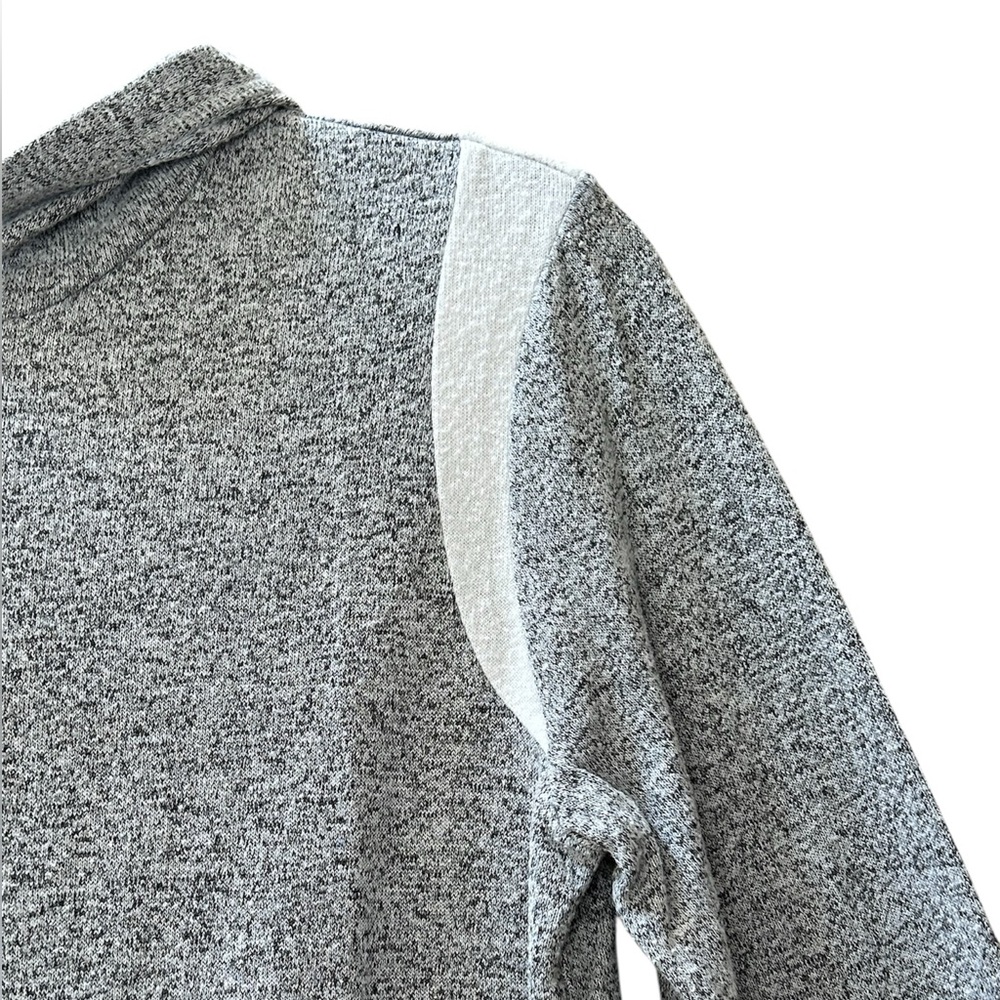 Old Navy Heather Gray White Lightweight Pullover Hoodie Kangaroo Pouch Size L - Picture 4 of 9